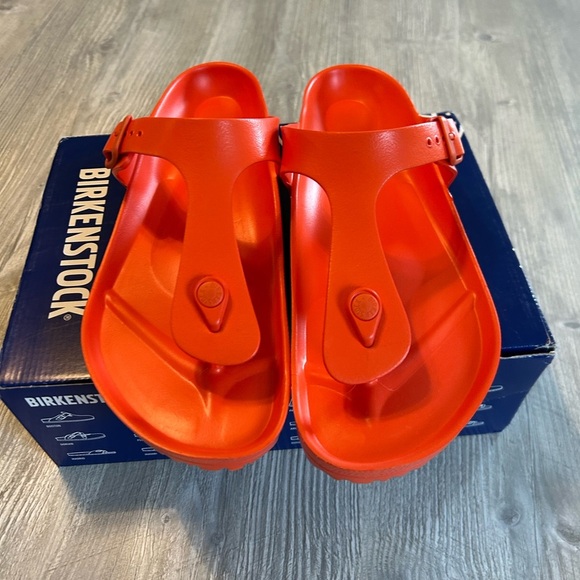 Birkenstock Gizeh EVA Flame Orange Rare Men’s Sandals Size 13 Regular Width New - Picture 3 of 9